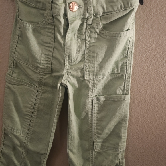 Trendy Kids' Mint Green Wide Leg Utility Jeans - Picture 3 of 13